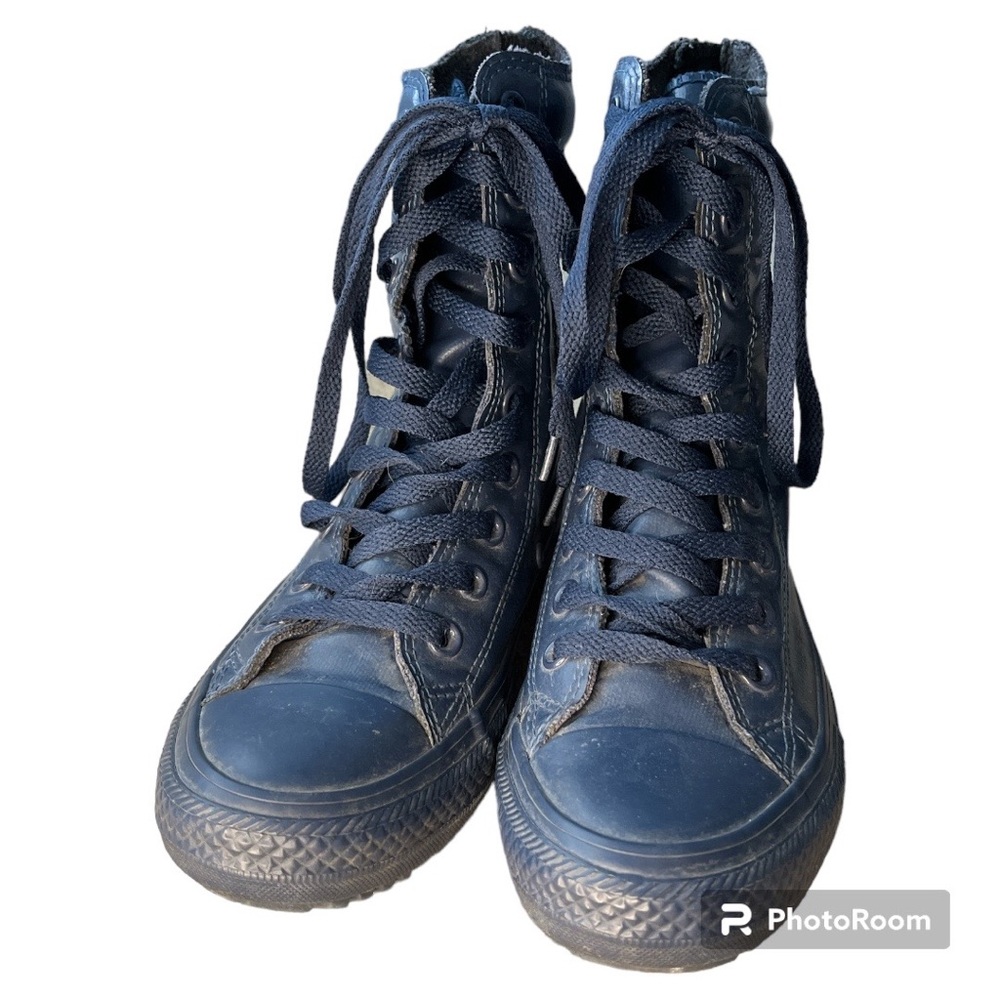 Women's Sz 6 Converse Chuck Taylor All Star Hi Rise High Top Boots Blue Rubber